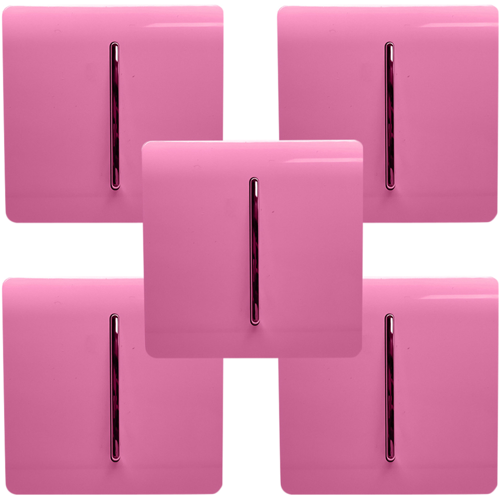 Trendi Switch 1 Gang 1 or 2 Way Candy Pink Rocker Light Switch 5 Pack