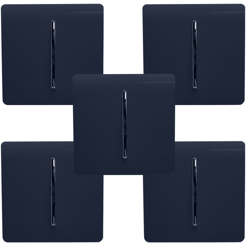 Trendi Switch 1 Gang 1 or 2 Way Navy Blue Rocker Light Switch 5 Pack