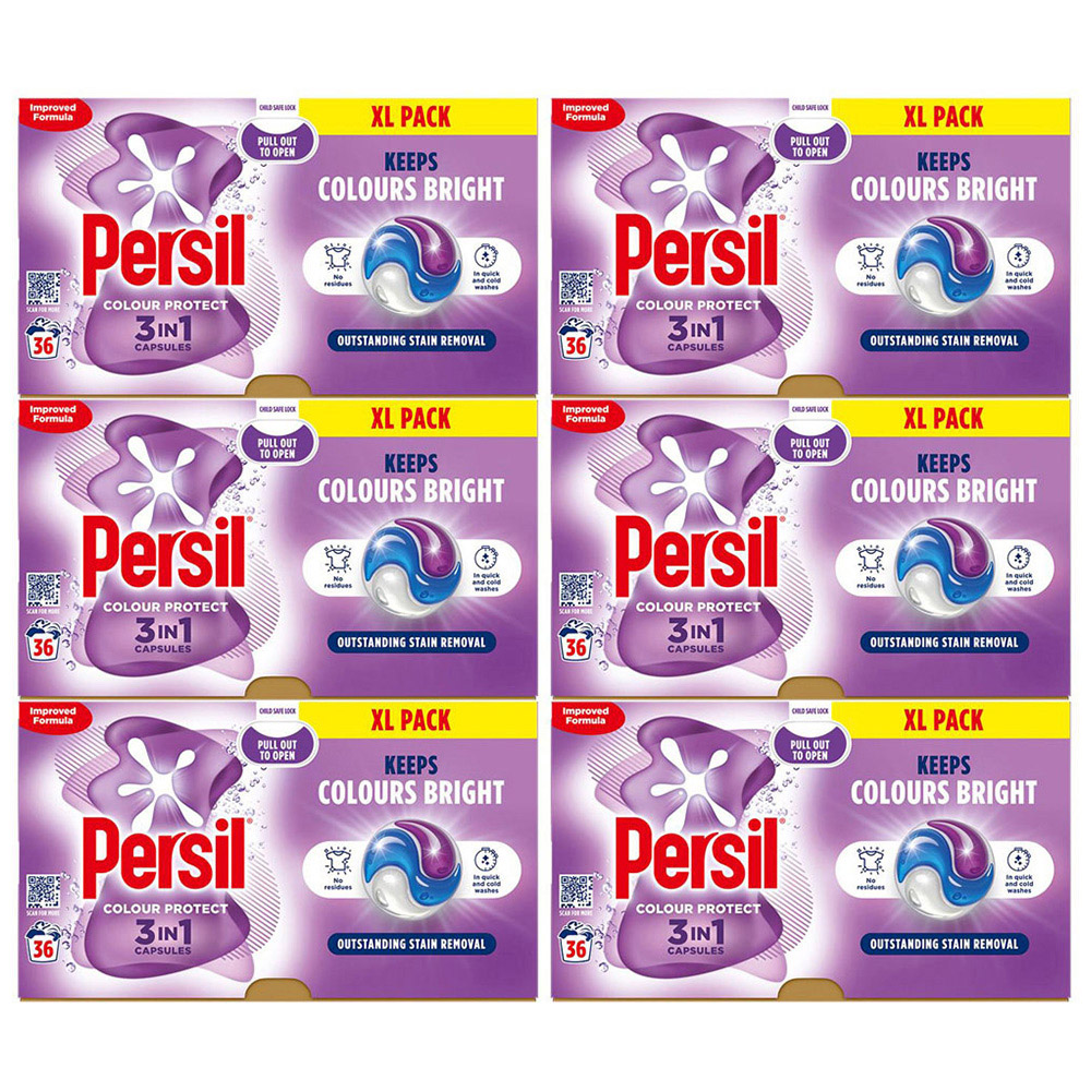 Persil Colour Protect 3 in 1 Washing Capsules XL 36 Washes 6 Pack