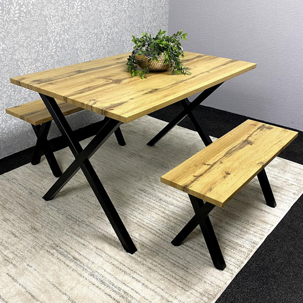 Kosy Koala 4 Seater Wood Rectangular Dining Bench Set Brown