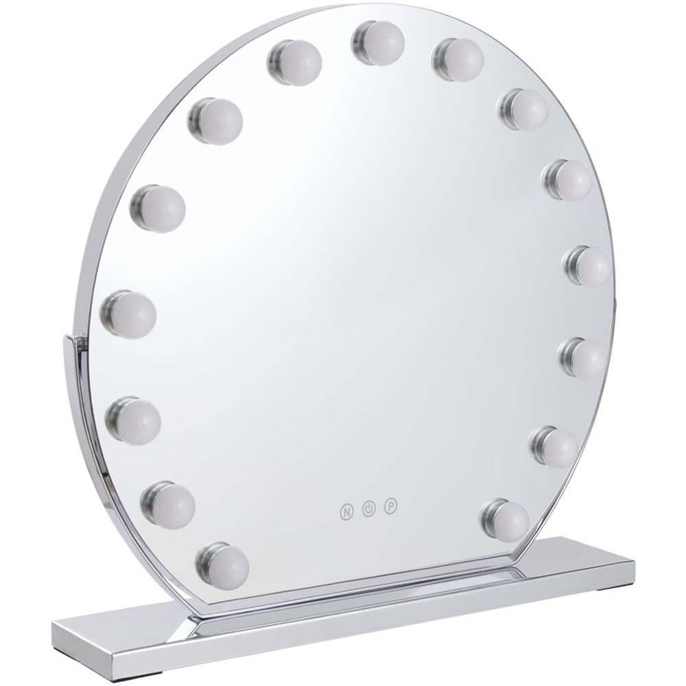Living and Home LED Makeup Mirror - 3 Light Modes - Touch Screen - Silver
