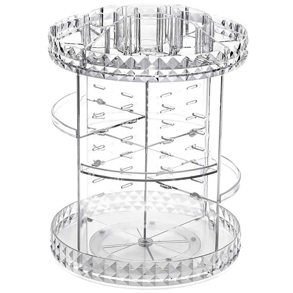 Living and Home Transparent Acrylic Rotating Cosmetic Organizer