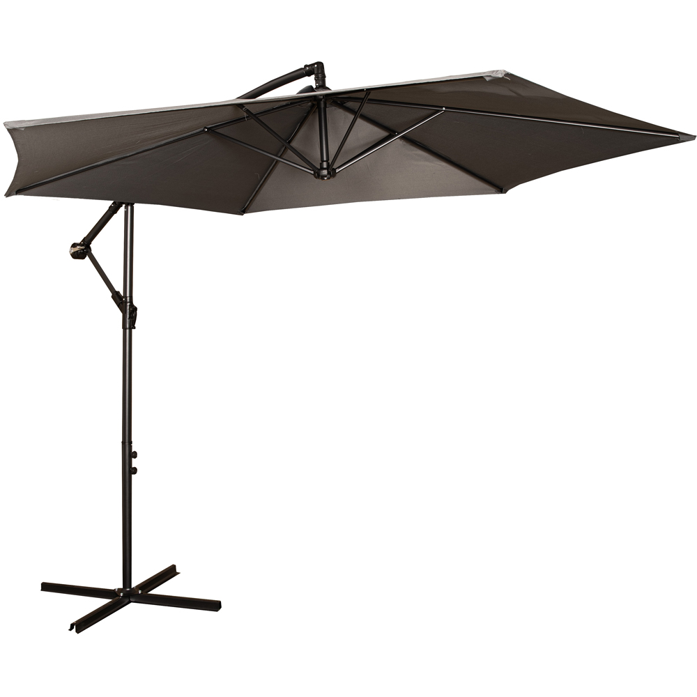 Samuel Alexander Grey Cantilever Banana Parasol with Crank Handle 3m
