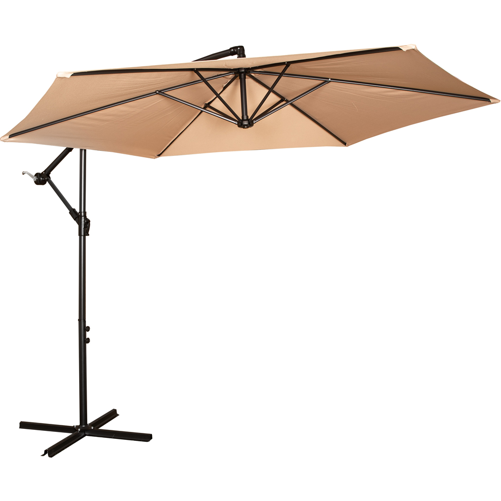 Samuel Alexander Beige Cantilever Banana Parasol with Crank Handle 3m