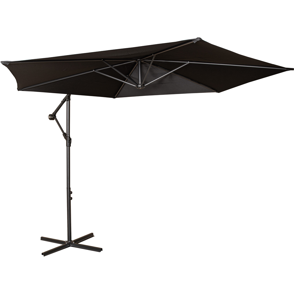 Samuel Alexander Black Cantilever Banana Parasol with Crank Handle 3m