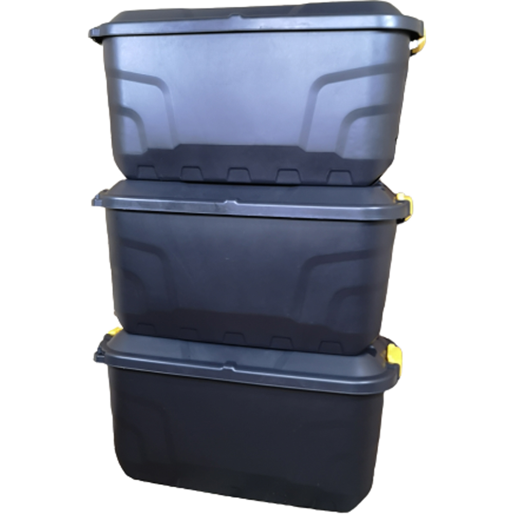 Samuel Alexander 75L Heavy Duty Storage Trunk with Wheels and Clips 3 Pack