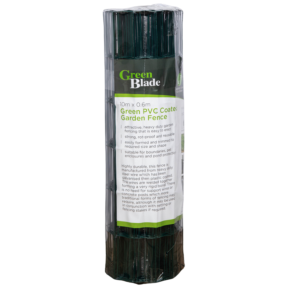 Samuel Alexander Green PVC Plastic Coated Metal Garden Fence 1000 x 60cm