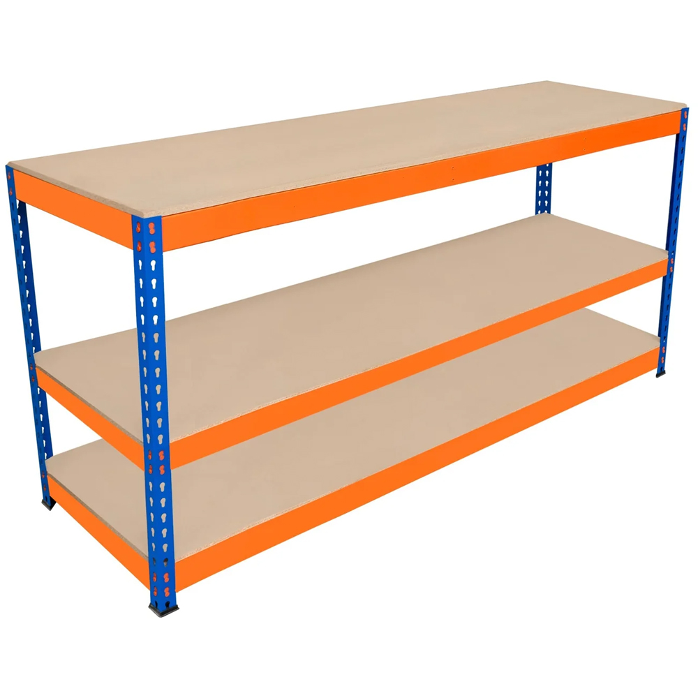 MonsterShop S-Rax 3 Shelf Blue and Orange Workbench 180 x 60cm