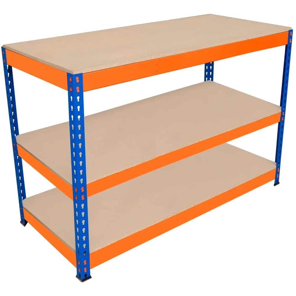 MonsterShop S-Rax 3 Shelf Blue and Orange Workbench 120 x 60cm