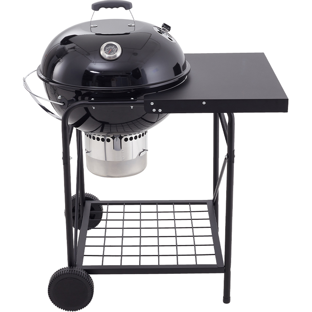 Living and Home Round Outdoor Charcoal BBQ Grill with Side Table