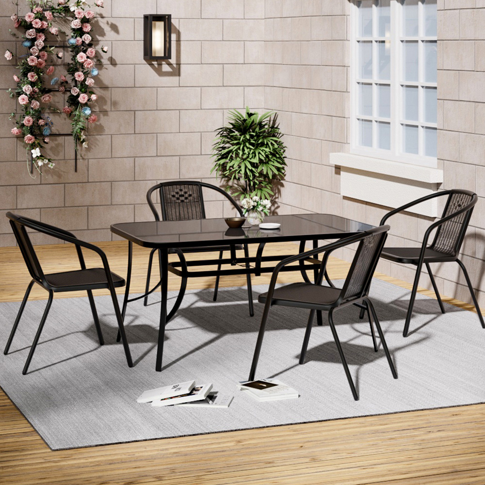 Living and Home Wicker 4 Seater Patio Set