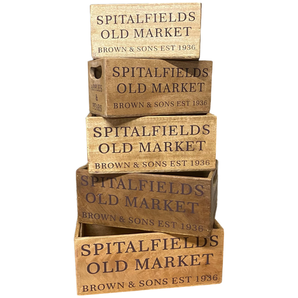 Acacia Home Spitalfields Old Market Waxed Box Set of 5