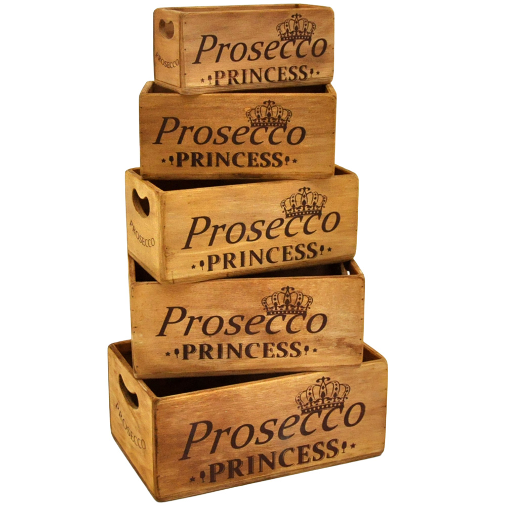 Acacia Home Prosecco Princess Waxed Box Set of 5