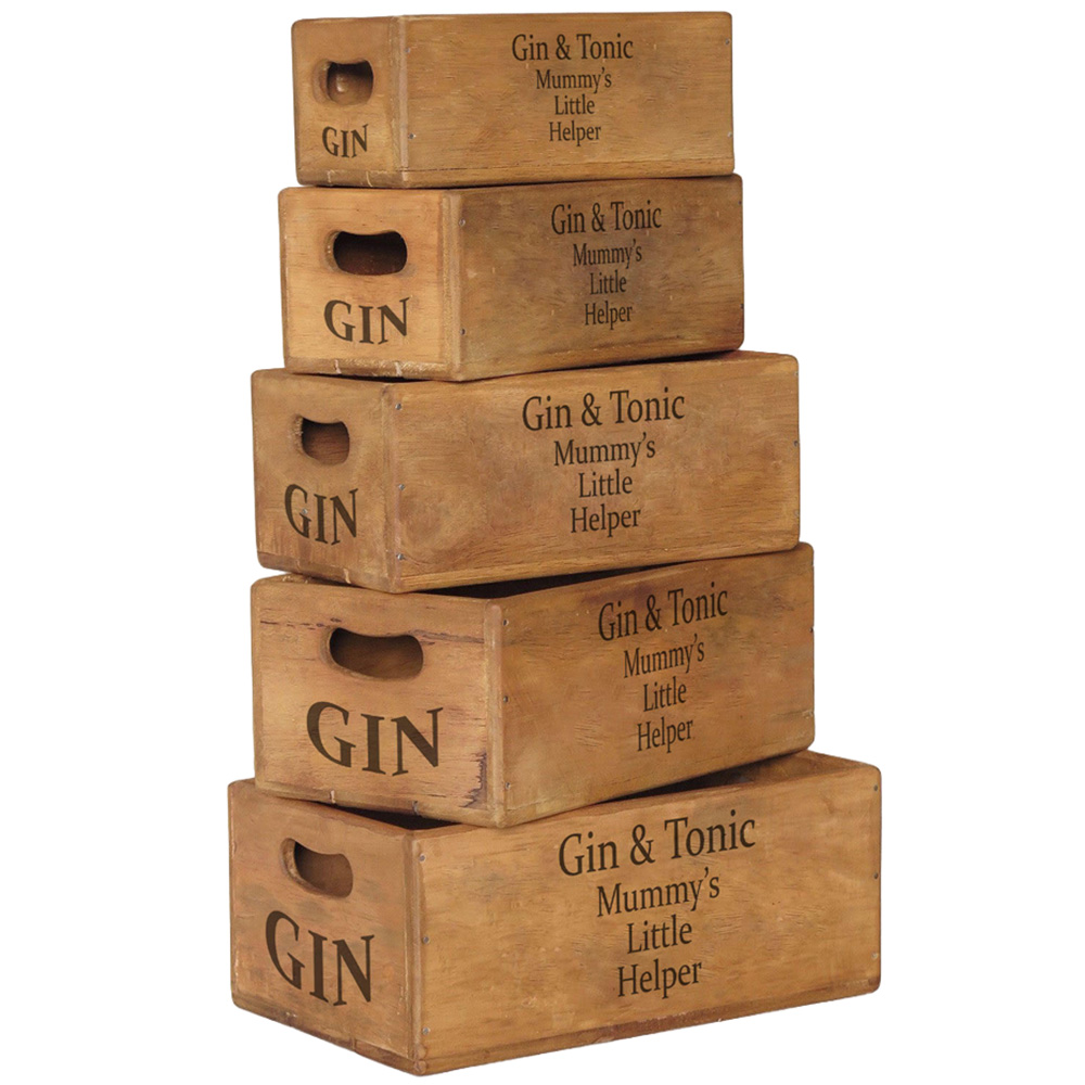 Acacia Home Gin and Tonic Mummys Little Helper Waxed Box Set of 5