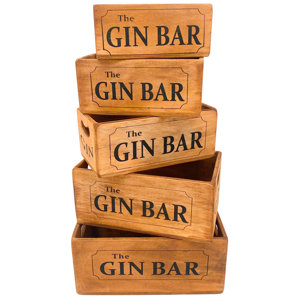Acacia Home The Gin Bar Waxed Box Set of 5
