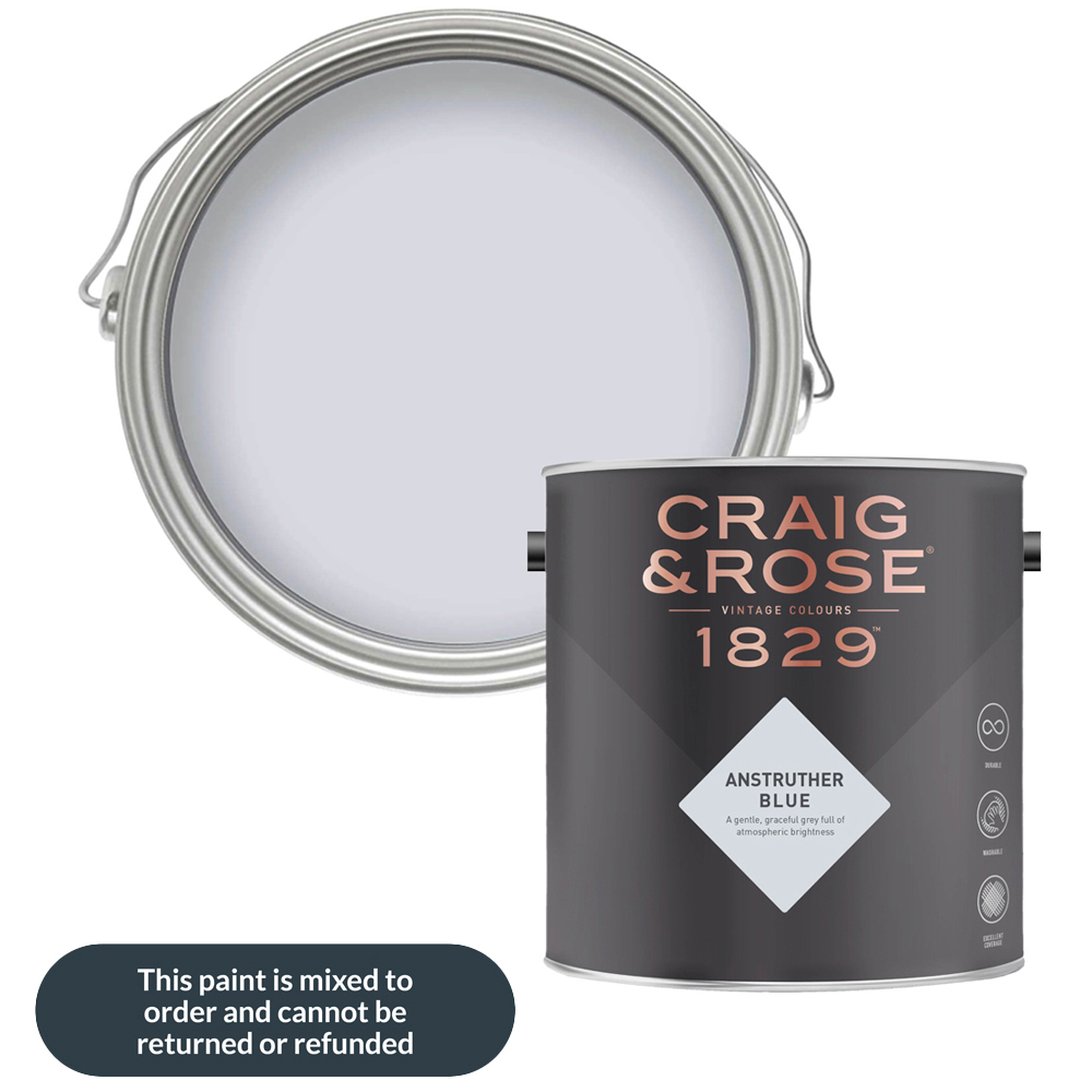 Craig & Rose Walls and Ceilings Anstruther Blue Chalky Emulsion Paint 5L