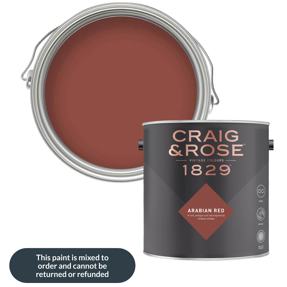Craig & Rose Walls and Ceilings Arabian Red Chalky Emulsion Paint 5L