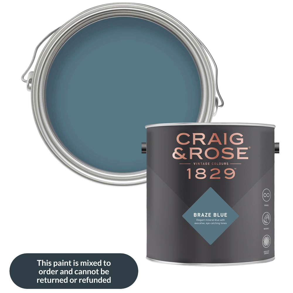 Craig & Rose Walls and Ceilings Braze Blue Chalky Emulsion Paint 5L