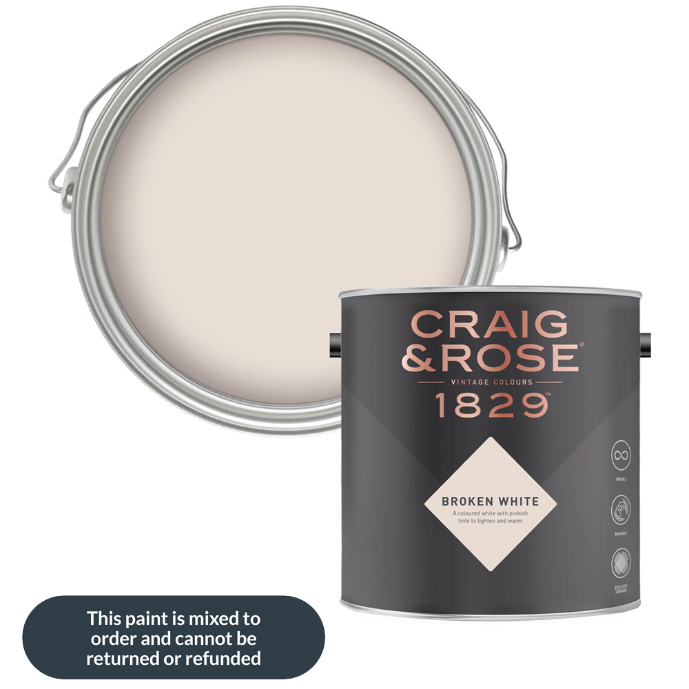 Craig & Rose Walls and Ceilings Broken White Chalky Emulsion Paint 5L