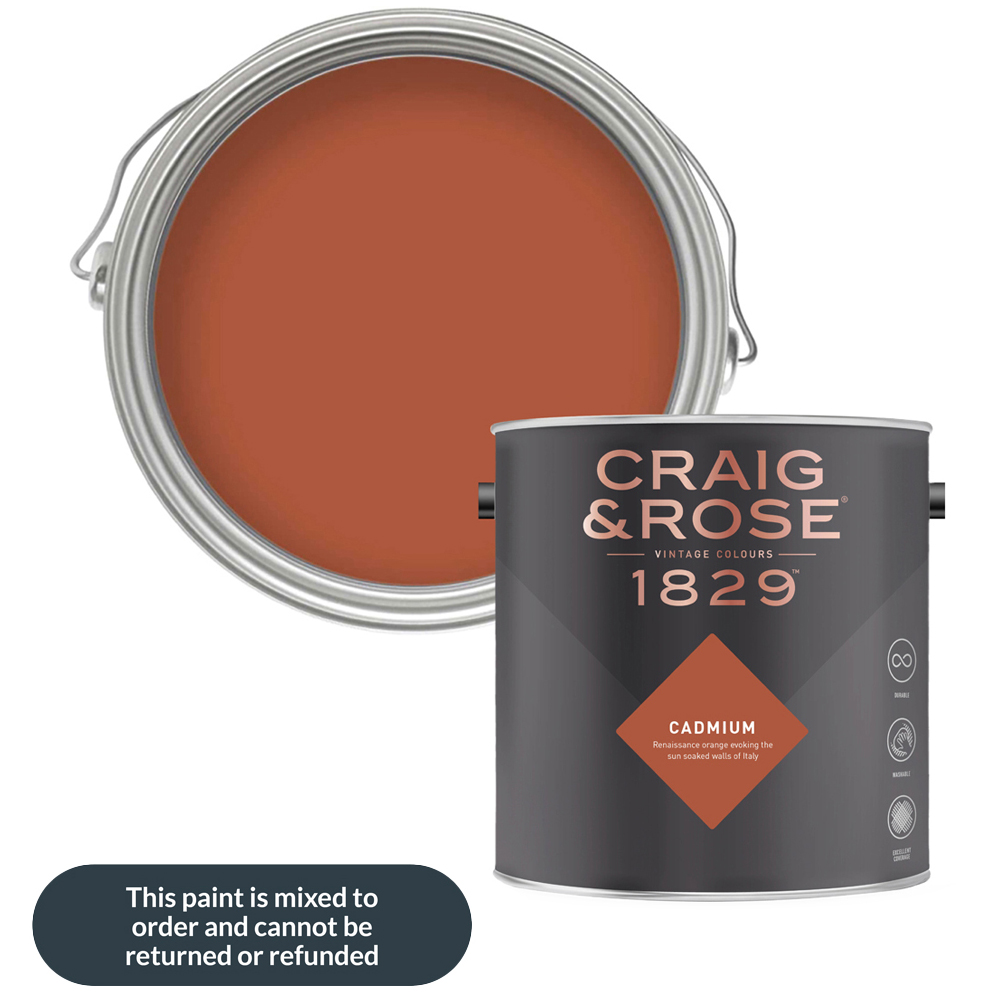Craig & Rose Walls and Ceilings Cadmium Chalky Emulsion Paint 5L