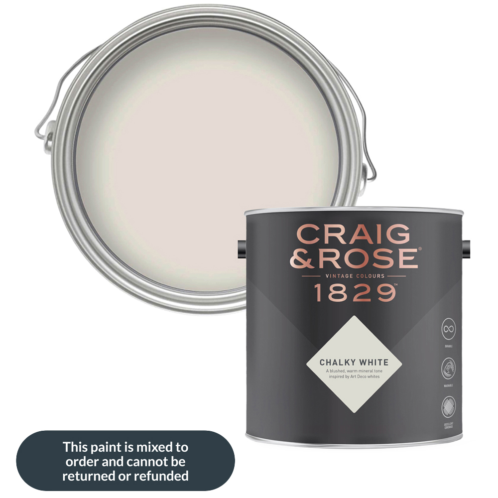 Craig & Rose Walls and Ceilings Chalky White Chalky Emulsion Paint 5L