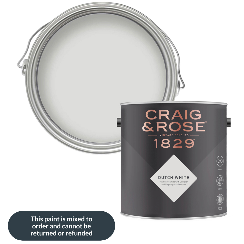 Craig & Rose Walls and Ceilings Dutch White Chalky Emulsion Paint 5L
