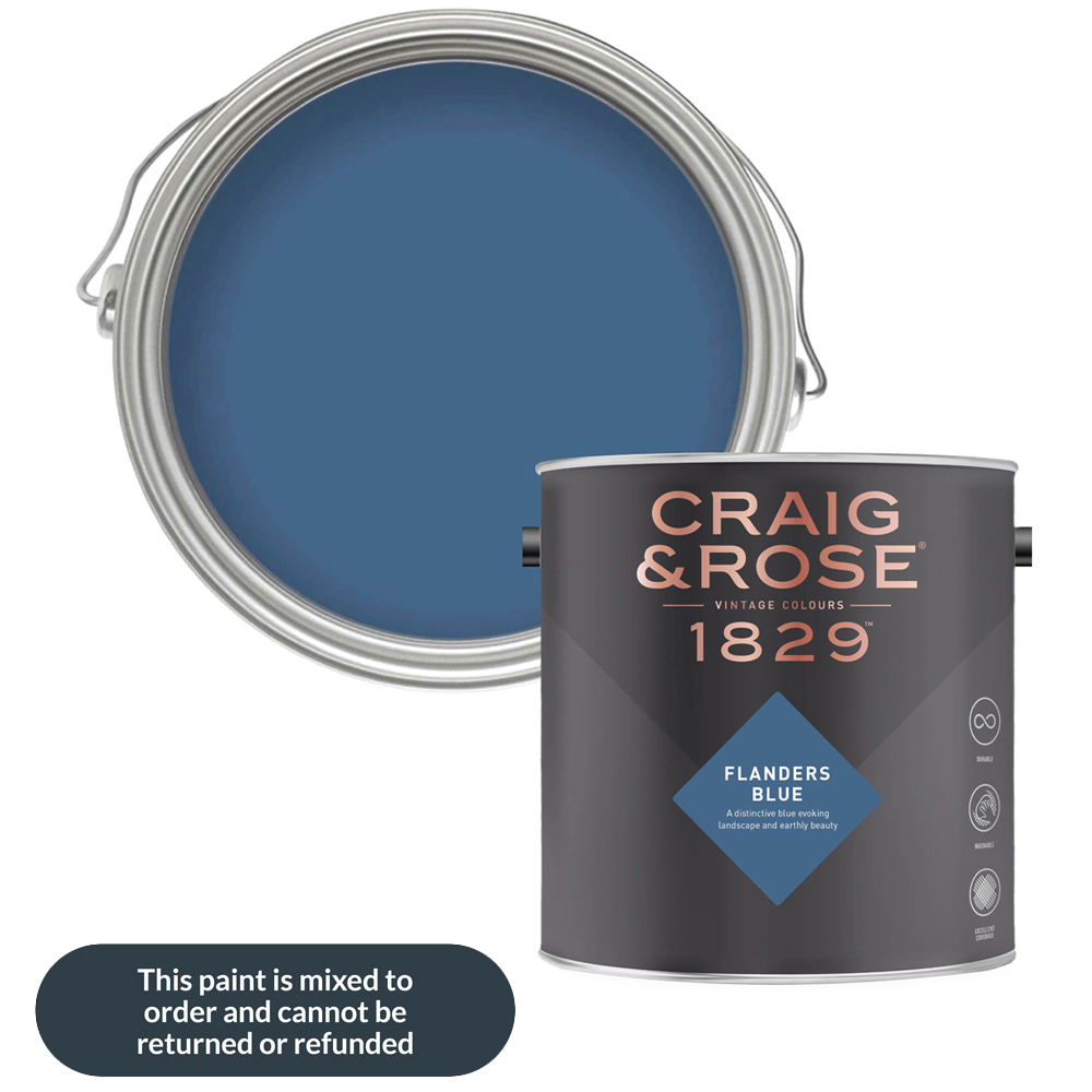 Craig & Rose Walls and Ceilings Flanders Blue Chalky Emulsion Paint 5L