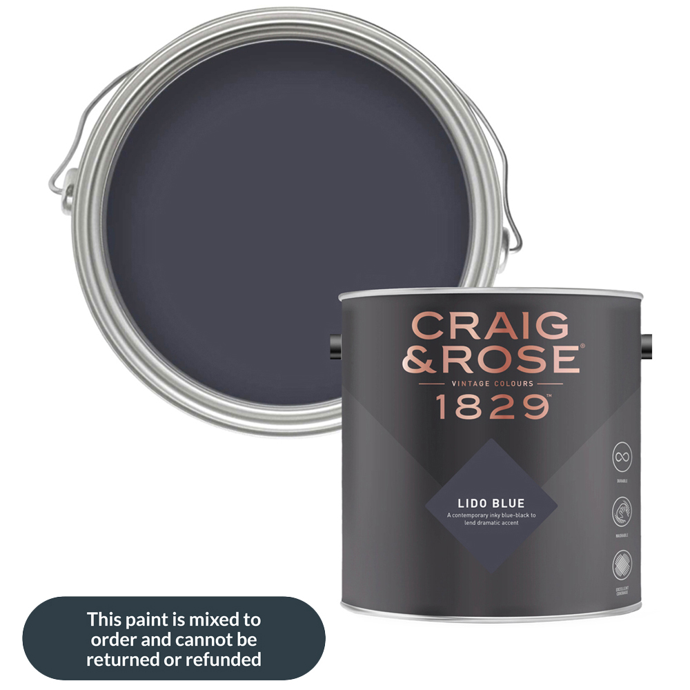 Craig & Rose Walls and Ceilings Lido Blue Chalky Emulsion Paint 5L