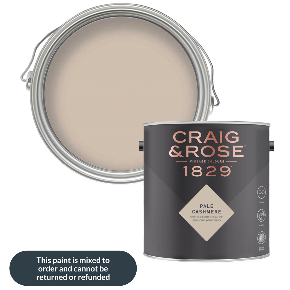 Craig & Rose Walls and Ceilings Pale Cashmere Chalky Emulsion Paint 5L
