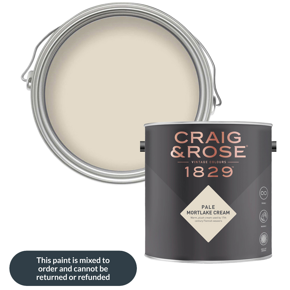 Craig & Rose Walls and Ceilings Pale Mortlake Cream Chalky Emulsion Paint 5L