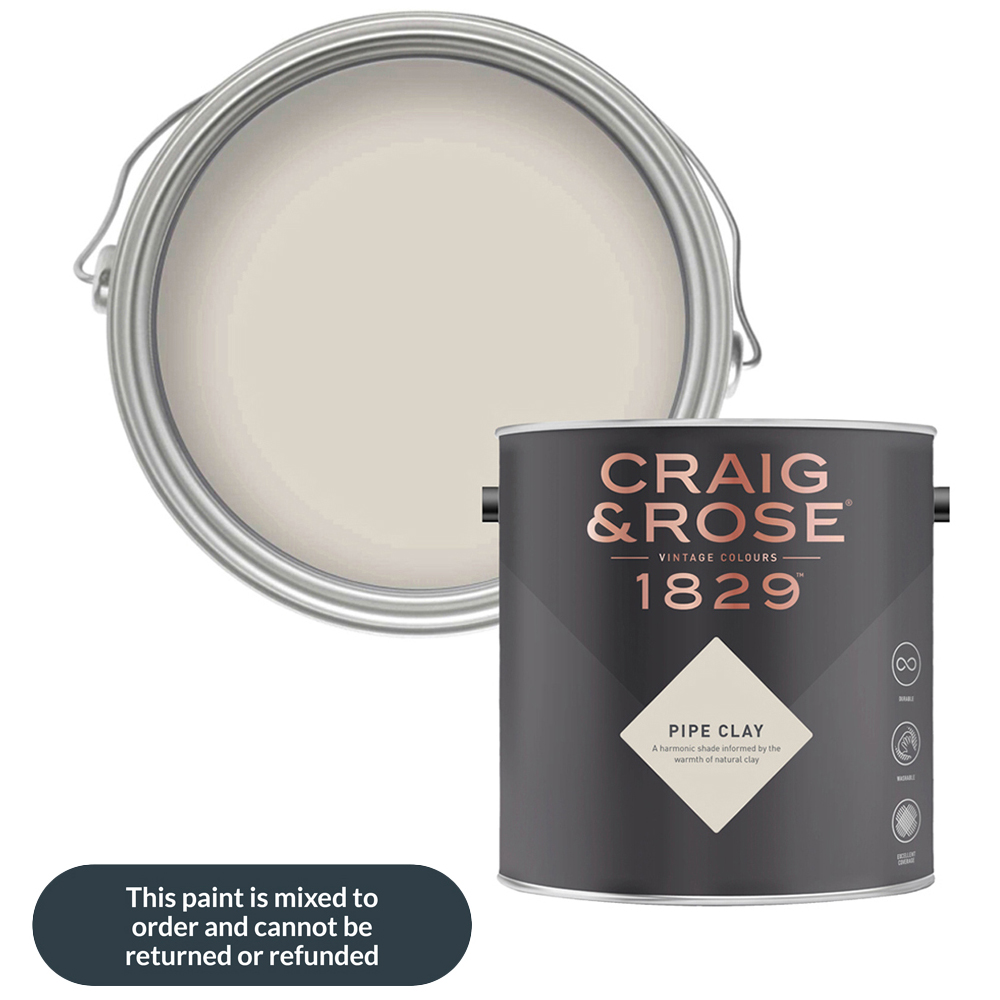 Craig & Rose Walls and Ceilings Pipe Clay Chalky Emulsion Paint 5L