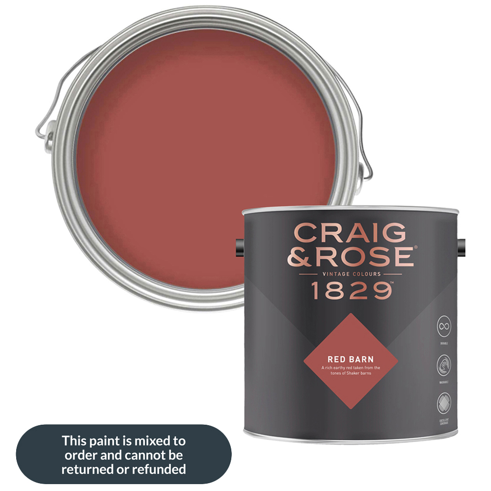 Craig & Rose Walls and Ceilings Red Barn Chalky Emulsion Paint 5L