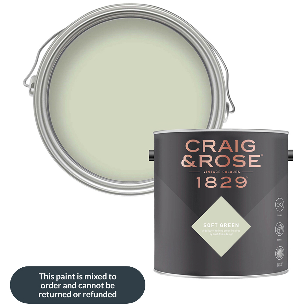 Craig & Rose Walls and Ceilings Soft Green Chalky Emulsion Paint 5L