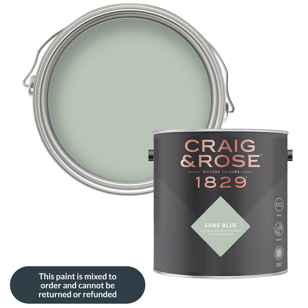 Craig & Rose Walls and Ceilings Sung Blue Chalky Emulsion Paint 5L