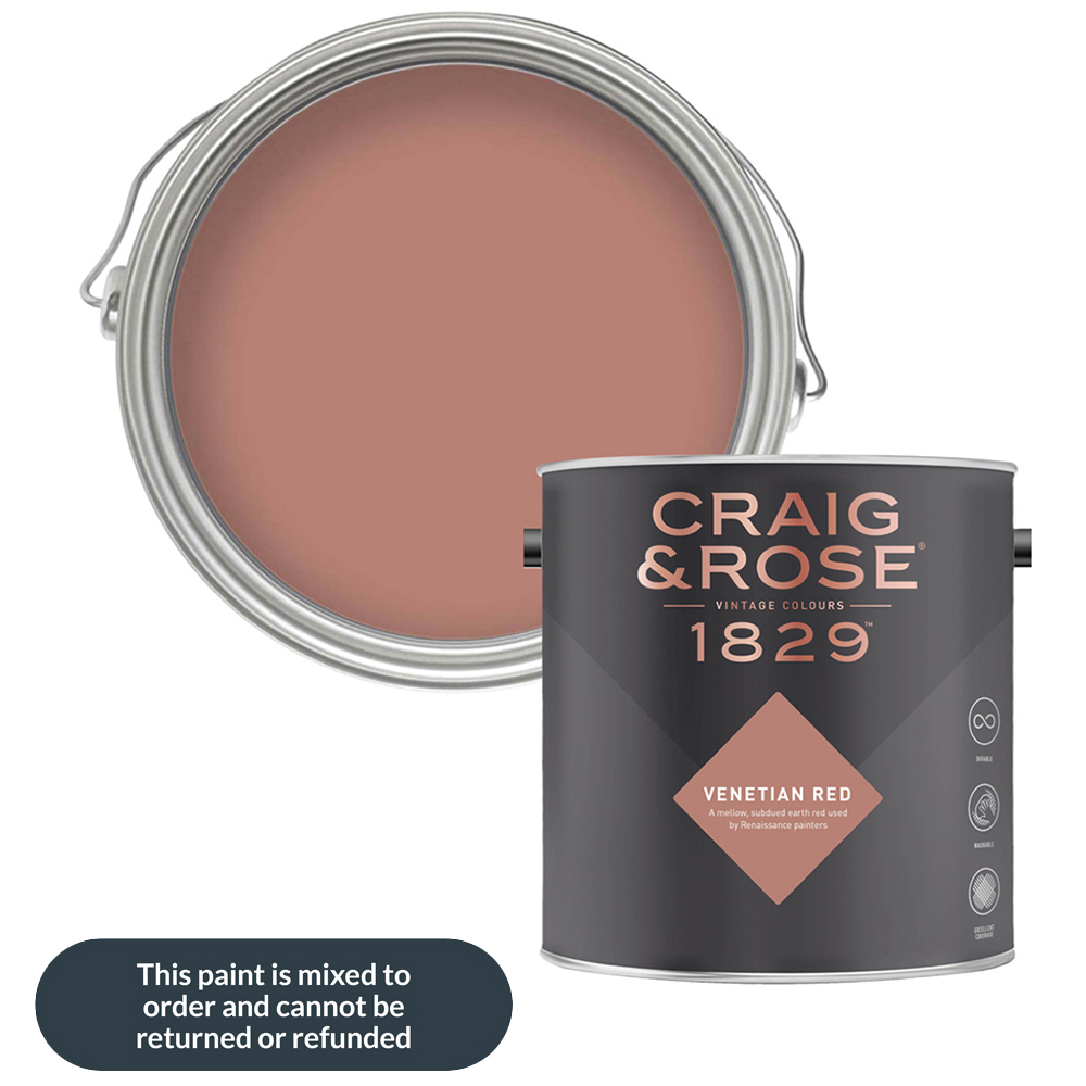 Craig & Rose Walls and Ceilings Venetian Red Chalky Emulsion Paint 5L