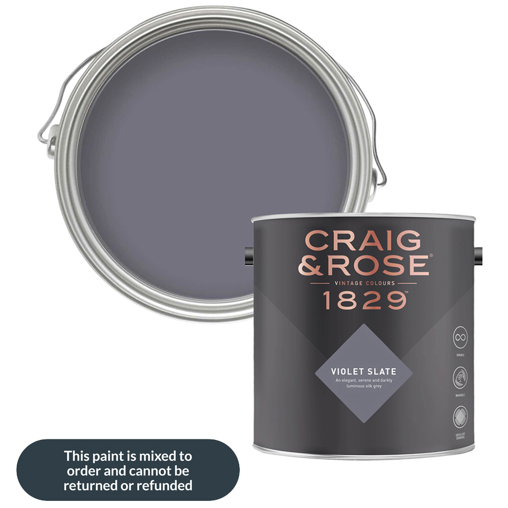 Craig & Rose Walls and Ceilings Violet Slate Chalky Emulsion Paint 5L