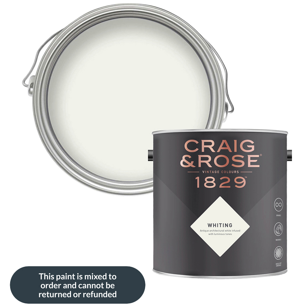 Craig & Rose Walls and Ceilings Whiting Chalky Emulsion Paint 5L