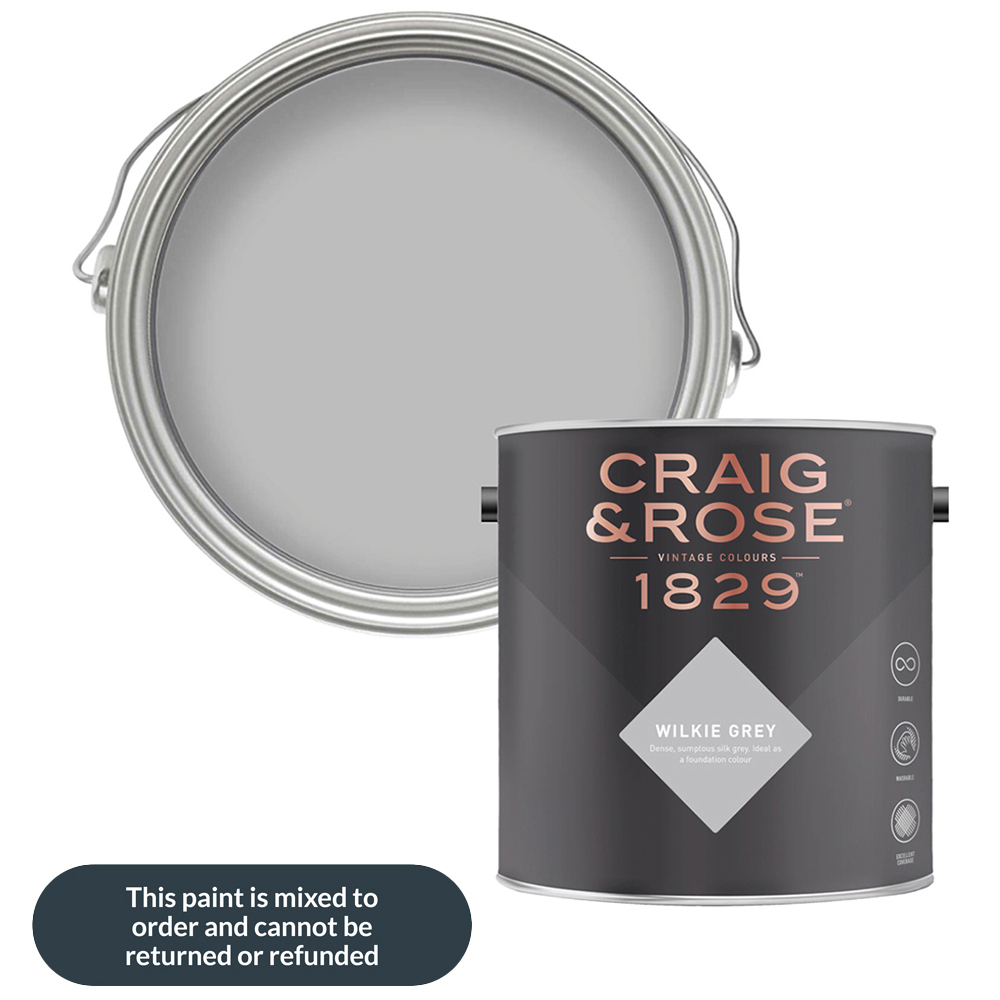 Craig & Rose Walls and Ceilings Wilkie Grey Chalky Emulsion Paint 5L