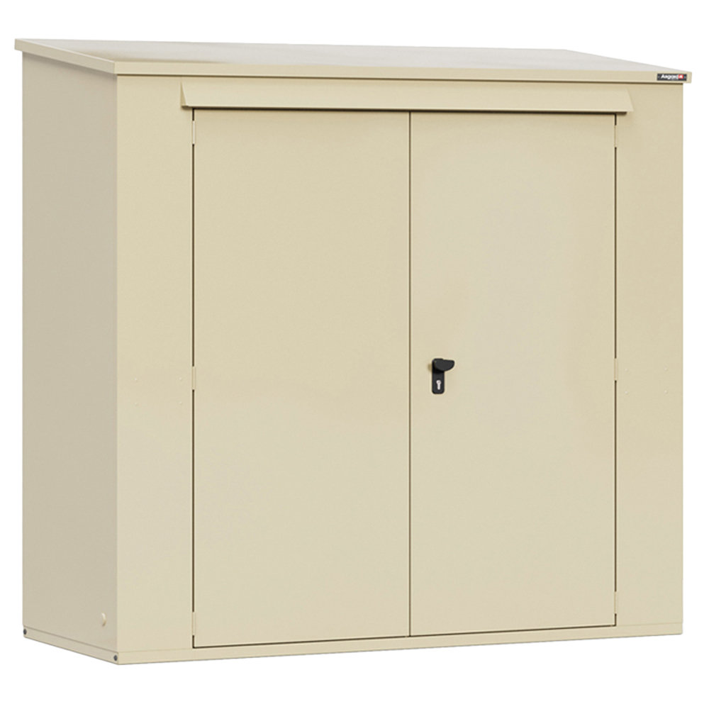 Asgard Trojan Plus 7 x 3ft Cream Metal Bike and Garden Shed with Floor and 5 Point Locking