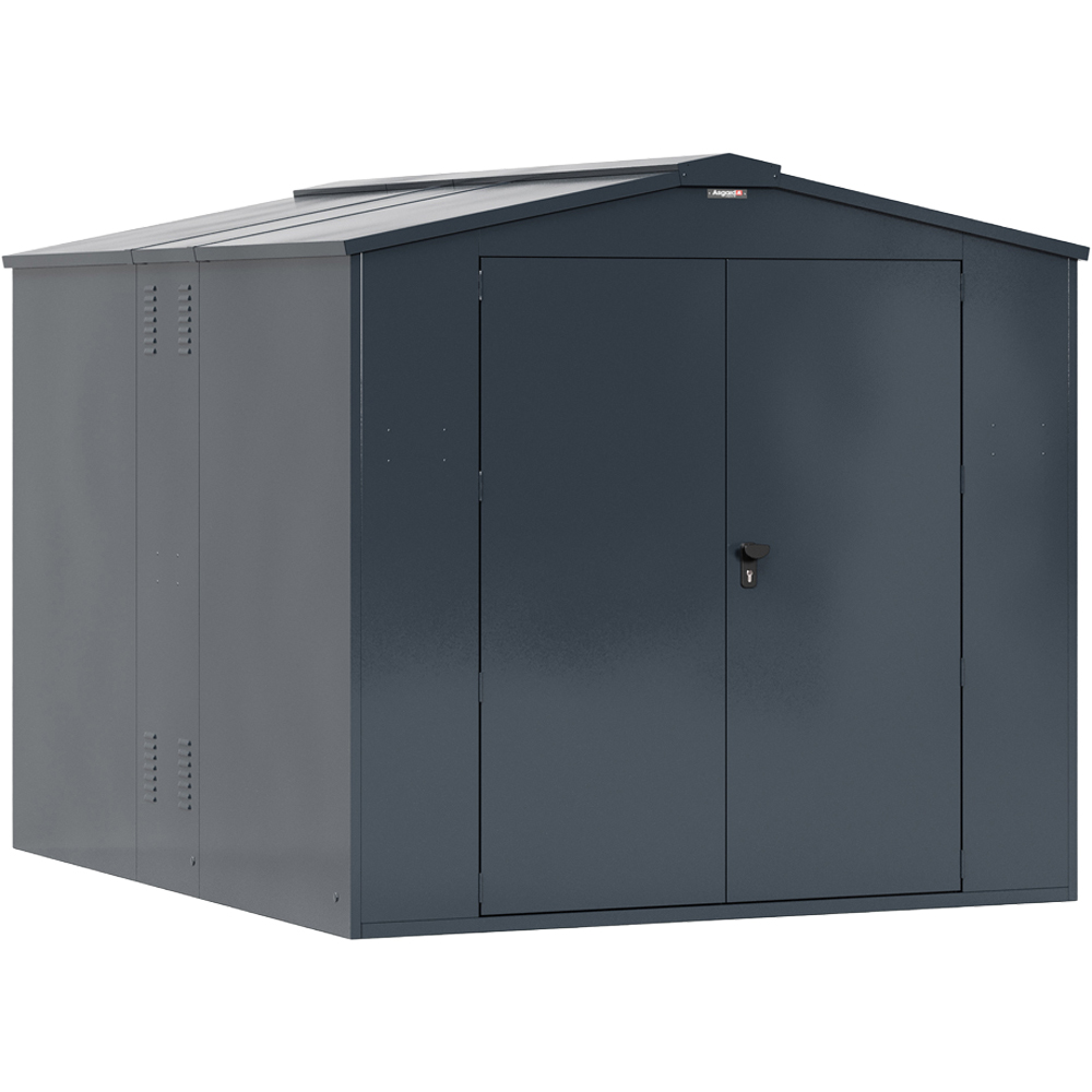 Asgard Gladiator Secured by Design 7 x 9ft Grey Metal Bike Shed with Floor and 5 Point Locking