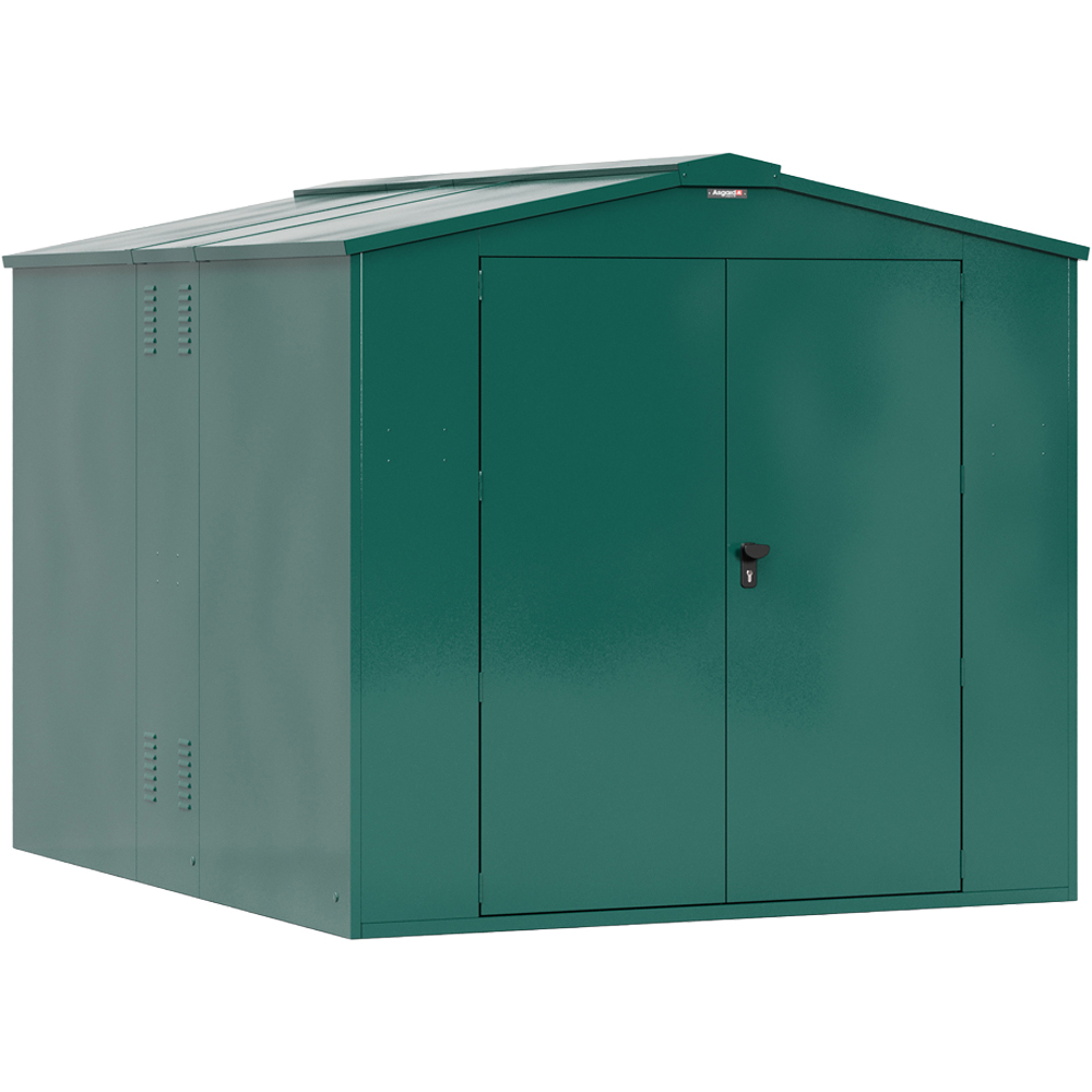 Asgard Gladiator Secured by Design 7 x 9ft Green Metal Bike Shed with Floor and 5 Point Locking