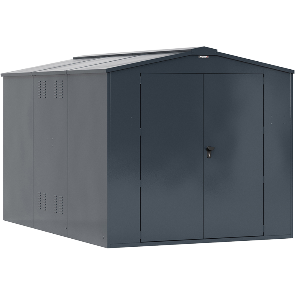 Asgard Gladiator Secured by Design 7 x 11ft Grey Metal Bike Shed with Floor and 5 Point Locking