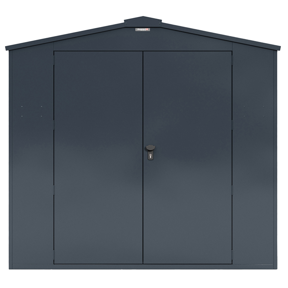 Asgard Gladiator Secured by Design 7 x 14ft Grey Metal Bike Shed with Floor and 5 Point Locking