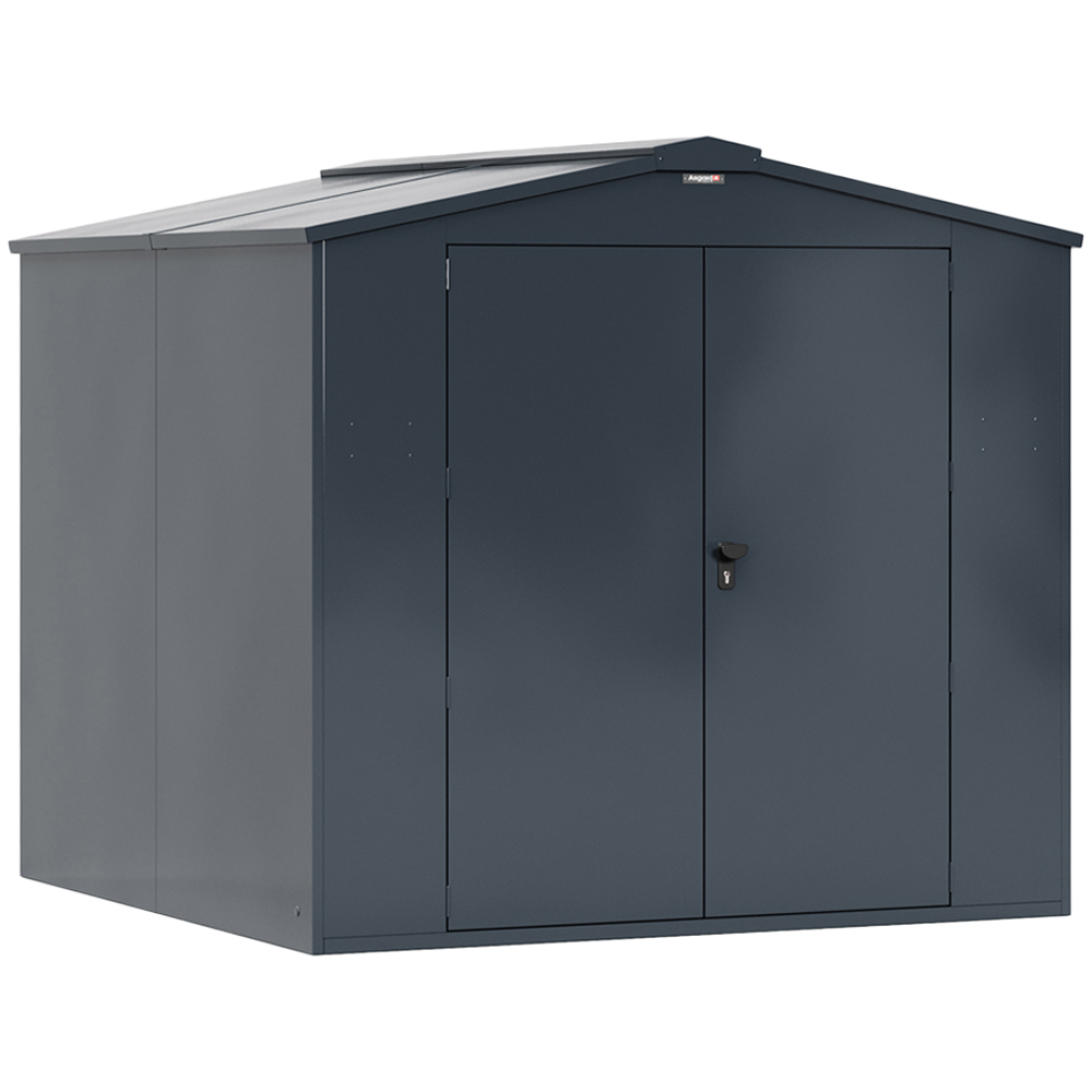 Asgard Gladiator Secured by Design 7 x 7ft Grey Metal Garden Shed with Floor and 5 Point Locking