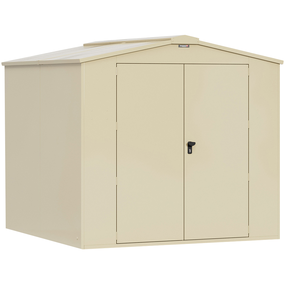 Asgard Gladiator Secured by Design 7 x 7ft Cream Metal Garden Shed with Floor and 5 Point Locking