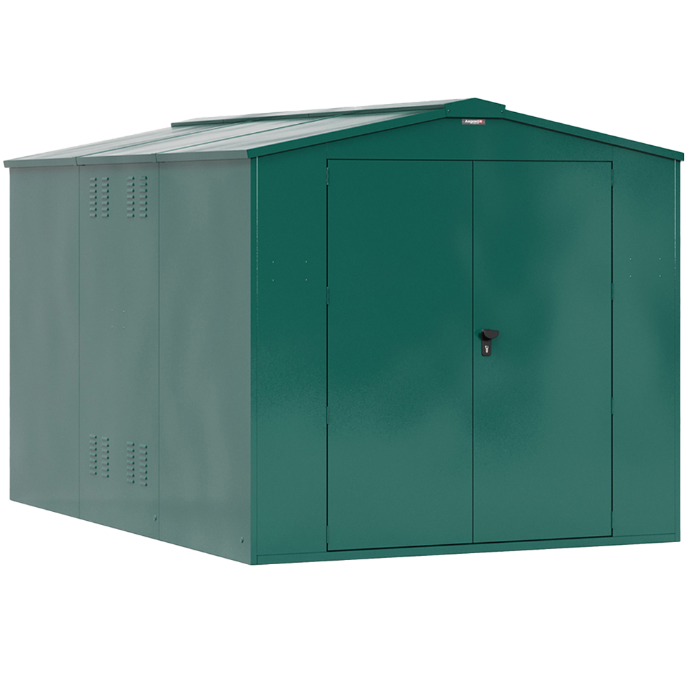 Asgard Gladiator Secured by Design 7 x 11ft Green Metal Garden Shed with Floor and 5 Point Locking