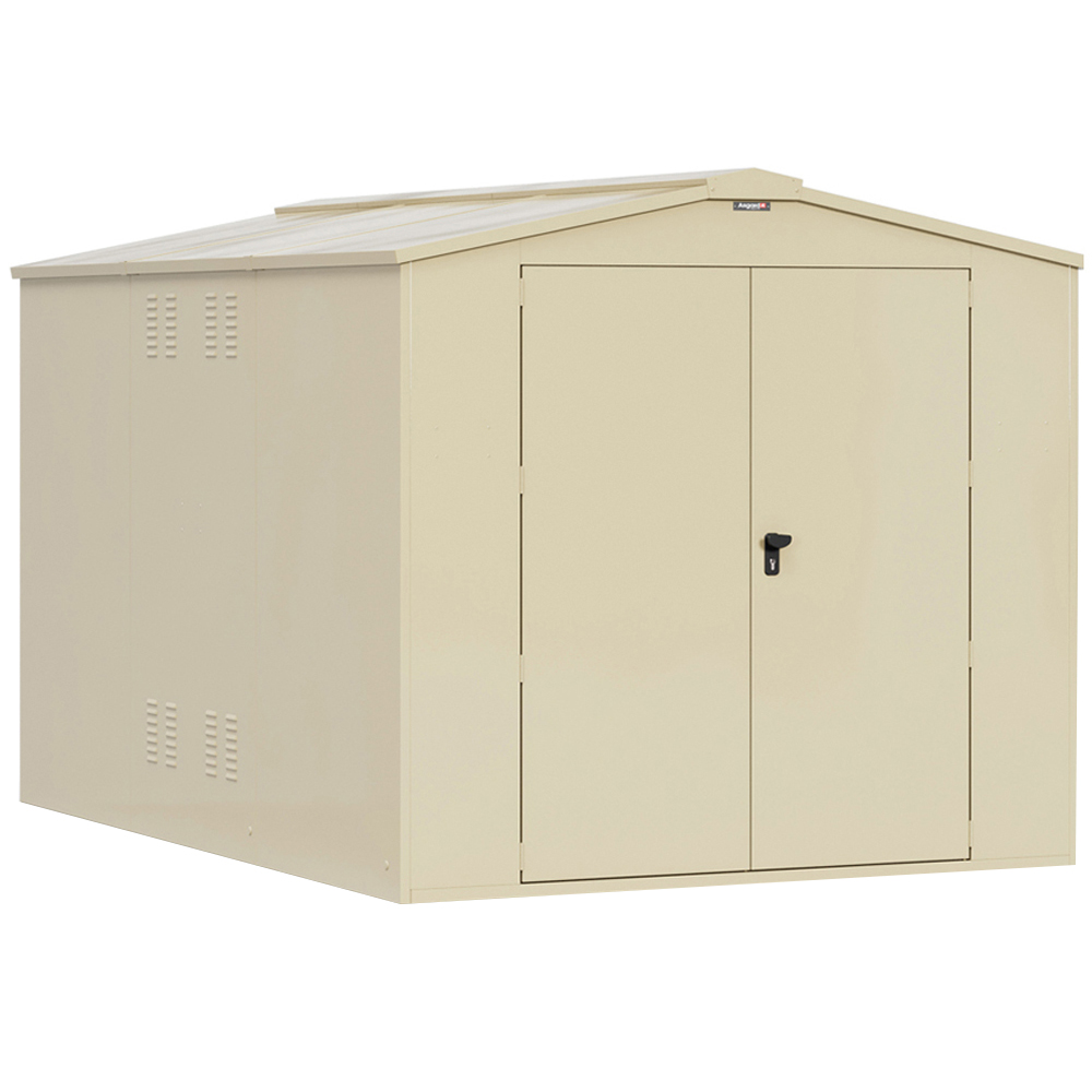Asgard Gladiator Secured by Design 7 x 11ft Cream Metal Garden Shed with Floor and 5 Point Locking