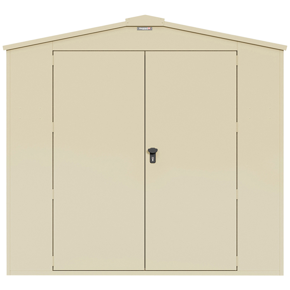 Asgard Gladiator Secured by Design 7 x 14ft Cream Metal Garden Shed with Floor and 5 Point Locking
