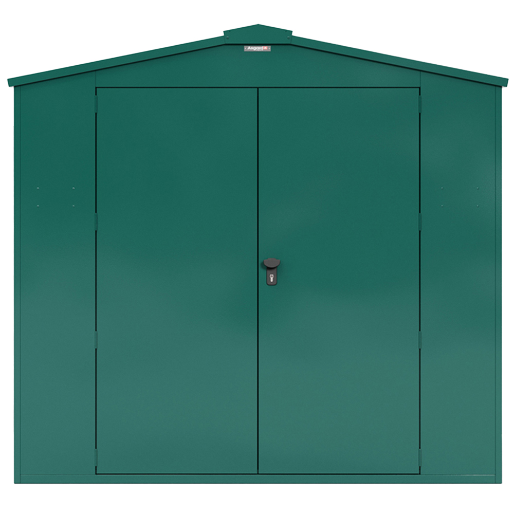 Asgard Gladiator Secured by Design 7 x 18ft Green Metal Garden Shed with Floor and 5 Point Locking