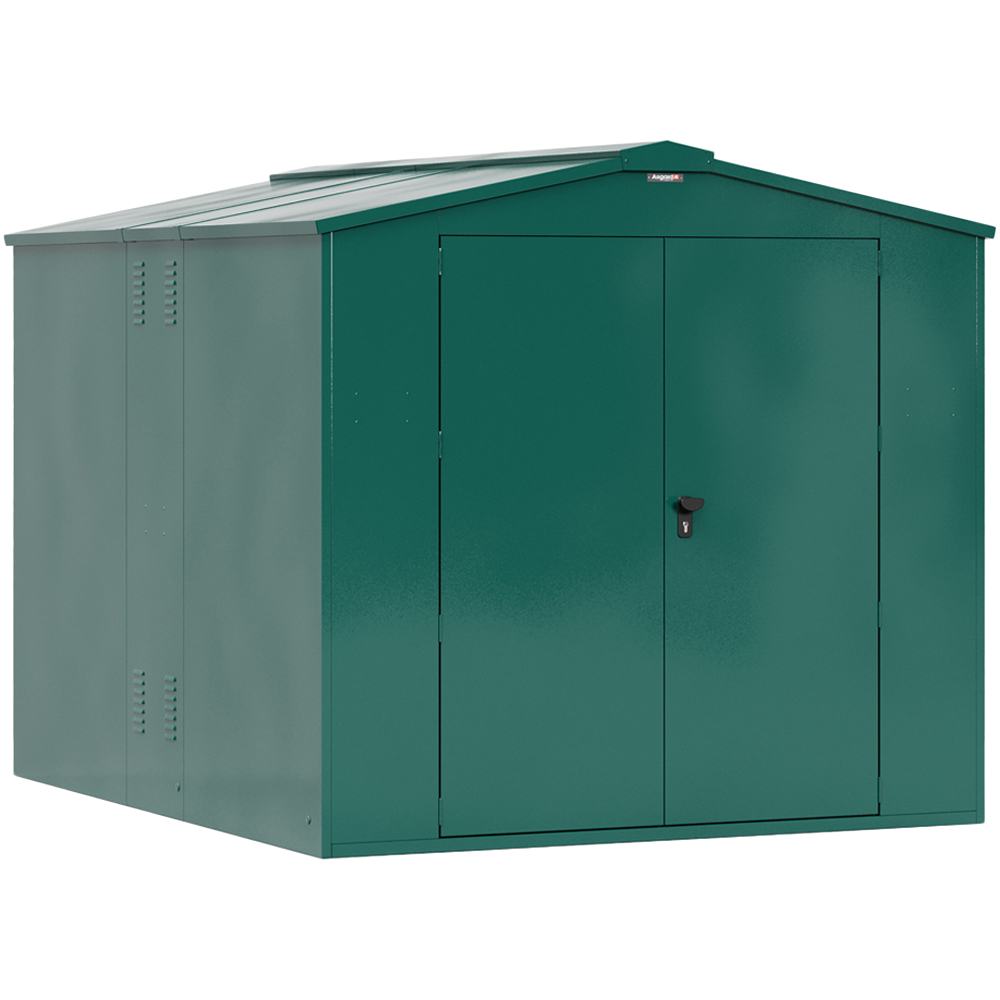 Asgard Gladiator Secured by Design 7 x 9ft Green Metal Motorcycle Shed with Floor and 5 Point Locking